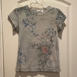Apt. 9 Floral Heart Graphic Tee with Beaded Embellishment